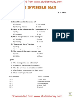 CBSE Class 11 English Invisible Man Questions Answers