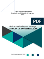 GUÍA PLAN DE INVESTIGACIÓN ACTUALIZADA Agosto 2018 Version Final