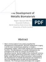 The Development of Metallic Biomaterials