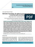 Rainwater Harvesting: An Option For Dry Land Agriculture in Arid and Semi-Arid Ethiopia