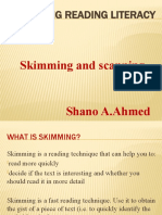 Teaching Reading Literacy: Skimming and Scanning