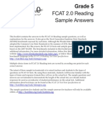 FCAT 2.0 Reading Sample Answers: Grade 5