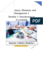 Accountancy, Business, and Management 1 Module 1: Introduction To Accounting