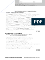 Progress Test Files 1-5 Grammar, Vocabulary, and Pronunciation A