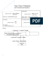 Short Notes: Form 4 Chemistry: Chemical Formulae and Equation