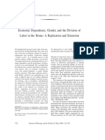 Greenstein (2000) - Economic Dependence, Gender and de Division of Labor in Home