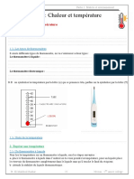 La Chaleur Et Les Changements D Etat Physique de La Matiere Activites 1