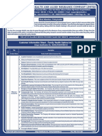 Star Health and Allied Insurance Company Limited: Customer Information Sheet - Family Health Optima Insurance Plan