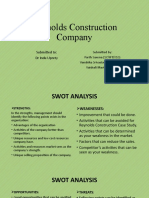 Reynolds Construction Company: Submitted To: DR Indu Uprety