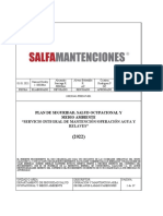 Plan de Seguridad, Salud Ocupacional Y Medio Ambiente " ": Servicio Integral de Mantención/Operación Agua Y Relaves