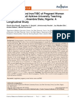 Serum Ferritin and Iron/TIBC of Pregnant Women Attending Nnamdi Azikiwe University Teaching Hospital, Nnewi, Anambra State, Nigeria: A Longitudinal Study