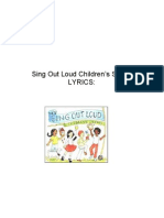 Sing Out Loud Children's Songs Lyrics