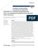 Phytochemical Analysis, Antimicrobial and Antioxidant Activities of Euphorbia Juss.) : An Unexplored Medicinal Herb Reported From Cameroon