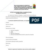 Estructura Del Informe de Pasantías y Del Informe Táctico