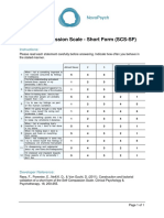 SCS SF Self Compassion Scale Blank Form PDF