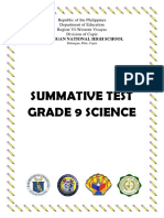 Summative Test Grade 9 Science: Dulangan National High School