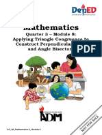 Mathematics: Quarter 3 - Module 8: Applying Triangle Congruence To Construct Perpendicular Lines and Angle Bisectors