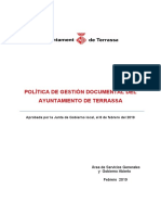 Politica Gestion Documental Tarrasa