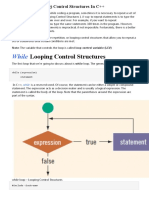 Looping Control Structures: While