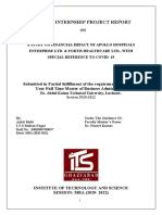 A Study On The Financial Impact of Apollo Hospitals Enterprise LTD and Fortis Heathcare LTD, With Special Reference To COVID-19