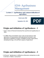 Lecture 2 - Agribusiness and Commercilization of Agriculture