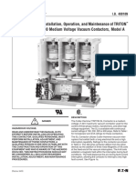 Cutler-Hammer Instructions For The Installation, Operation, and Maintenance of TRITON SL 160/200/320/400 Medium Voltage Vacuum Contactors, Model A