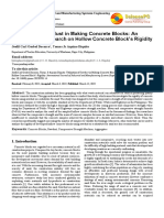 Utilization of Sawdust in Making Concrete Blocks: An Experimental Research On Hollow Concrete Block's Rigidity