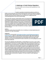 Zone 1 Sampling For Spp. in Fresh Produce Operations:: Listeria