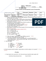 Grade - 4 - Maths - 6TH April To 10 TH April - Answer Key