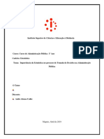 Estatistica (Importância da Estatística no processo de Tomada de Decisões na Administraҫão Pública)