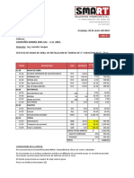 Cotizacion de Instalacion de Tuberia de Poza de Contigencia