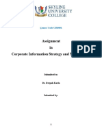 Assignment in Corporate Information Strategy and Management: Course Code CIS6001