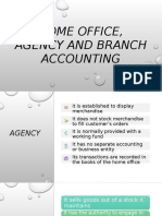 Home Office, Agency and Branch Accounting