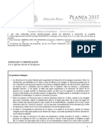 Examen Básica PLANEA Secundaria 2015