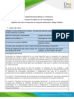 Syllabus Del Curso Evaluación de Impacto Ambiental