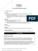 Mathematics Grade 10 Geometry Lesson Plan Plane Coordinate Geometry Lesson 5 Topic