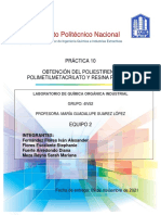 Obtención de Poliestireno, Polimetilmetacrilato y Resina Fenólica