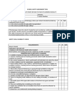 School Safety Assessment Tool For The Pilot Study On Face-To-Face of Learning Modality