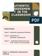 Authentic Assessmen T in The Classroom