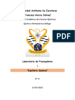 Reporte. Práctica 1. Equilibrio Químico