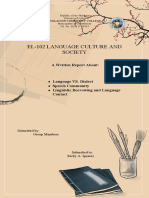 El-102 Language Culture and Society: A Written Report About