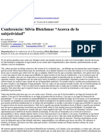 Bleichmar, S. (2007) Acerca de La Subjetividad.