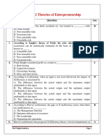 UNIT - 2 Theories of Entrepreneurship: Sr. No. Questions Ans. D