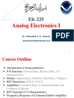 Analog Electronics I: Dr. Abusabah I. A. Ahmed