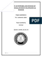 Seperation of Powers and System of Checks and Balances in Usa