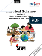 Physical Science: Title: Formation of Light Elements in The Universe