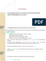 Determination of Rate Equations From The Experimental Data