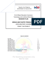 Session Plan Bread and Pastry Production: K To12 Basic Education Curriculum Technology and Livelihood Education