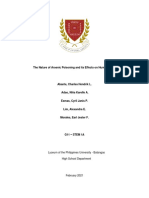 The Nature of Arsenic Poisoning and Its Effects On Human Health