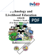 Technology and Livelihood Education: Module 1: Week 1 (Use Basic Hand Tools and Equipment)